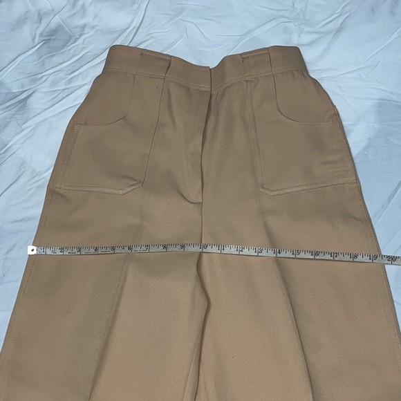 Vintage 1970’s High Rise Tan Wide Leg Bell Bottom Trousers, xs fit - Picture 9 of 10